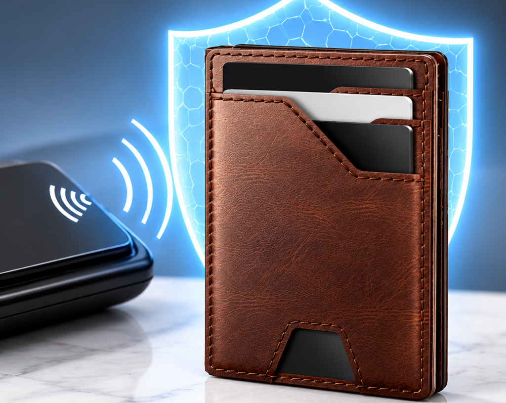 Slim Leather Wallet for Men – 11 Card Slots, RFID & Money Clip, Brown - Image 6