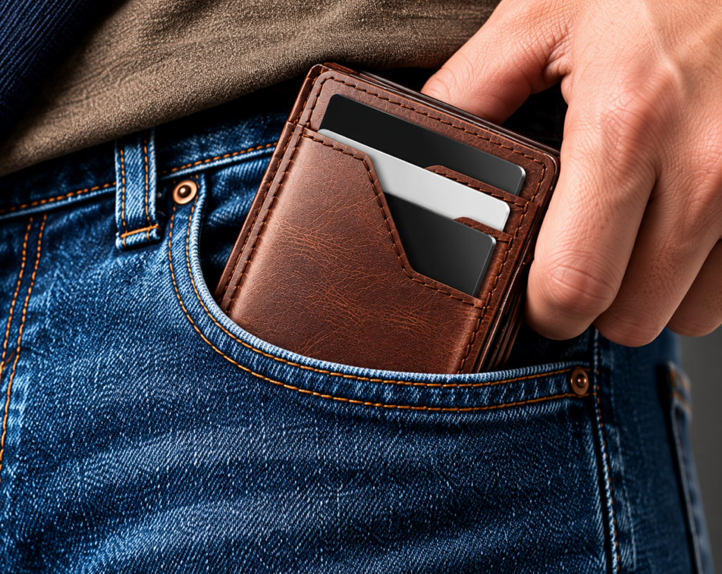 Slim Leather Wallet for Men – 11 Card Slots, RFID & Money Clip, Brown - Image 5